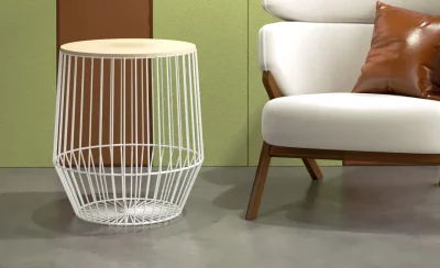 Modern Wire Basket Side Table