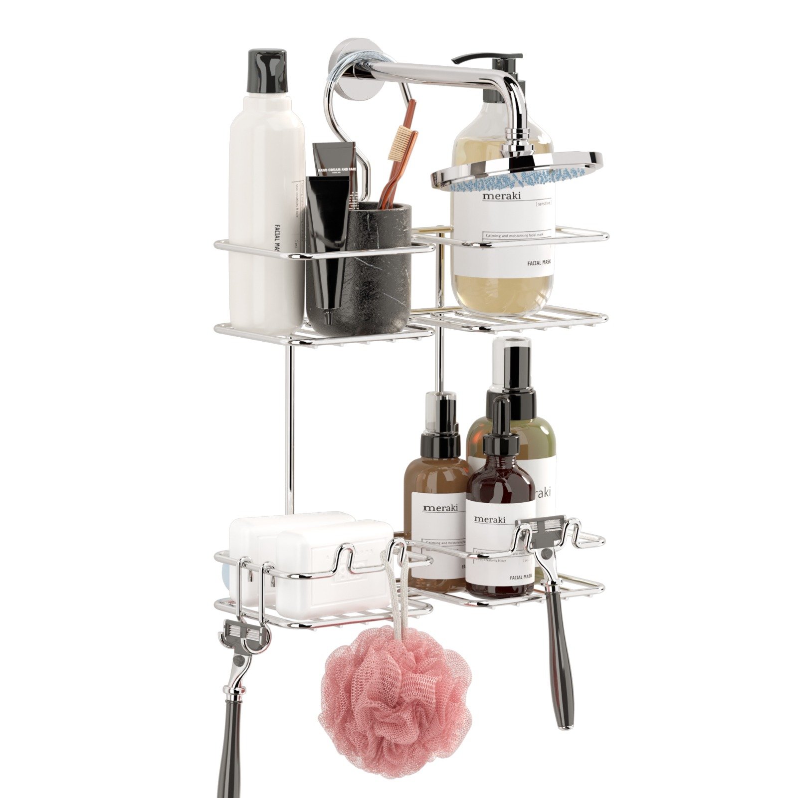 TEKNOTEL Shower Caddy Bathroom Organizer Rust Proof Wire Durable Hanging Shower Head Caddies