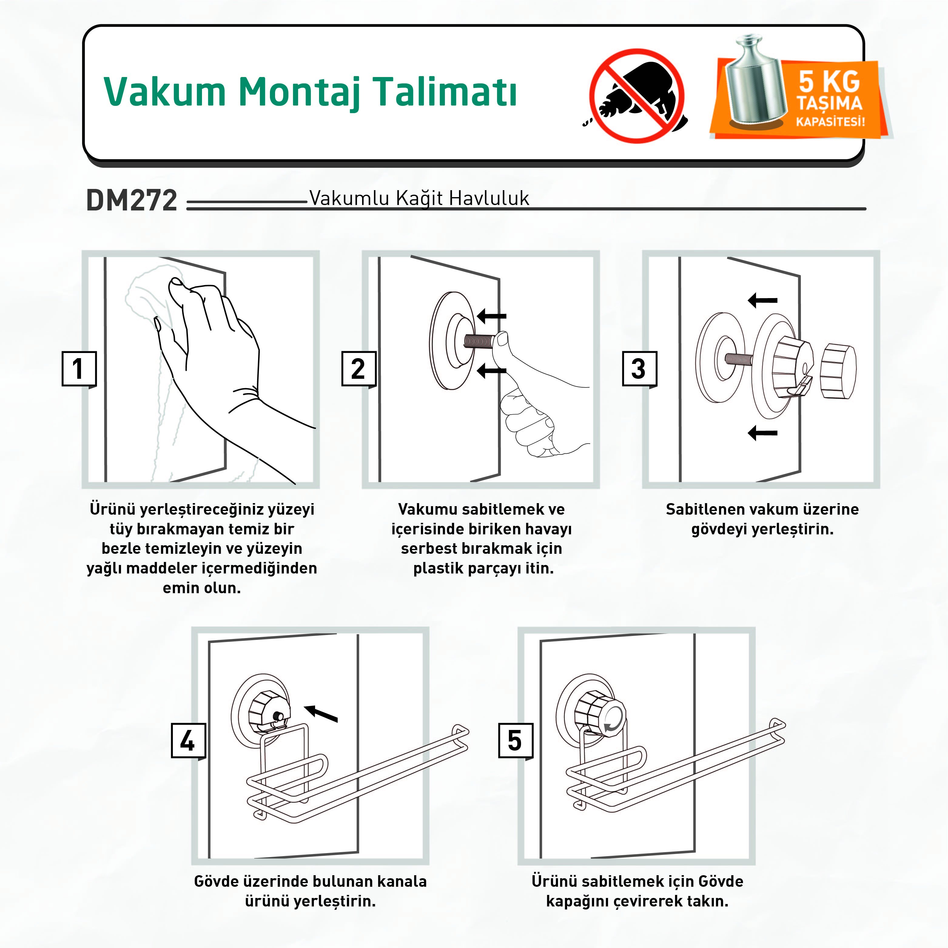 DM272 Towel Paper Holder with Suction Cup - Tekno-tel