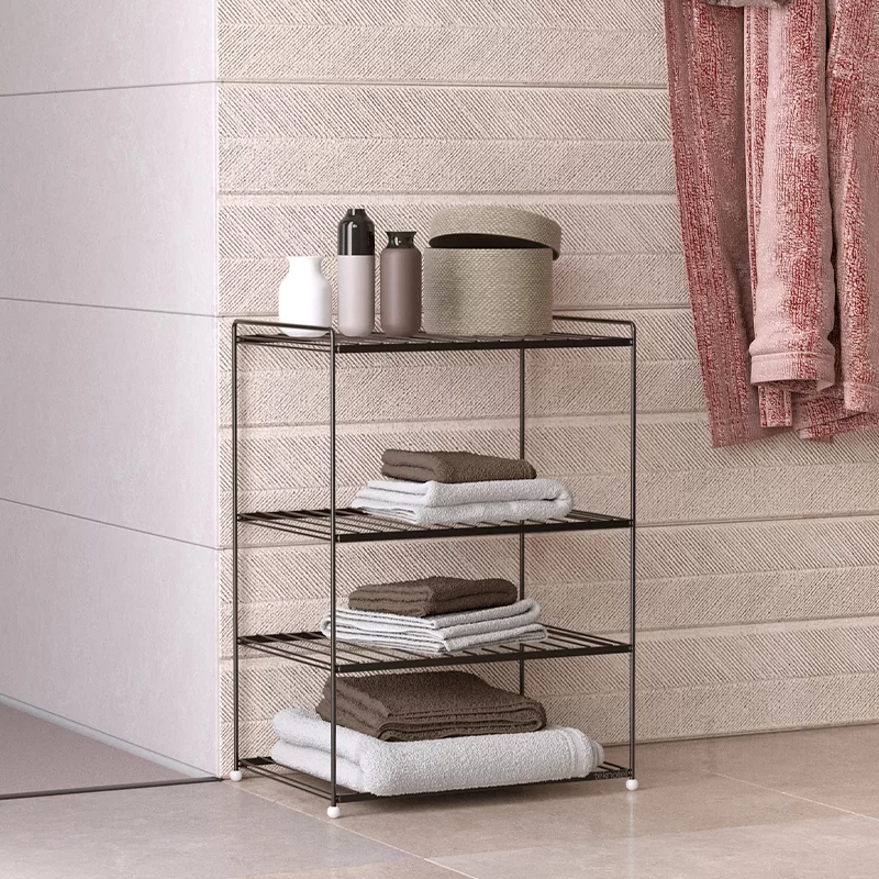 EG206B Foldable Shoe Boot Trainer Towel Rack Storage Shelf Organiser Stand 4 Tier