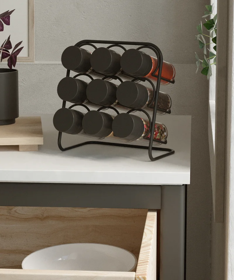 MG025 PISA Wall Spice Rack 9 Jar