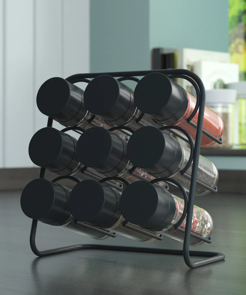 MG025 PISA Wall Spice Rack 9 Jar