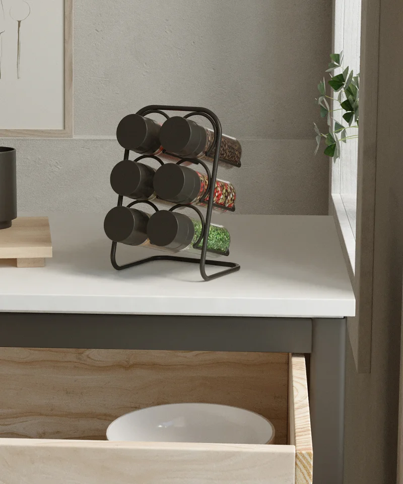 MG028 PISA Wall Spice Rack 6 Jar