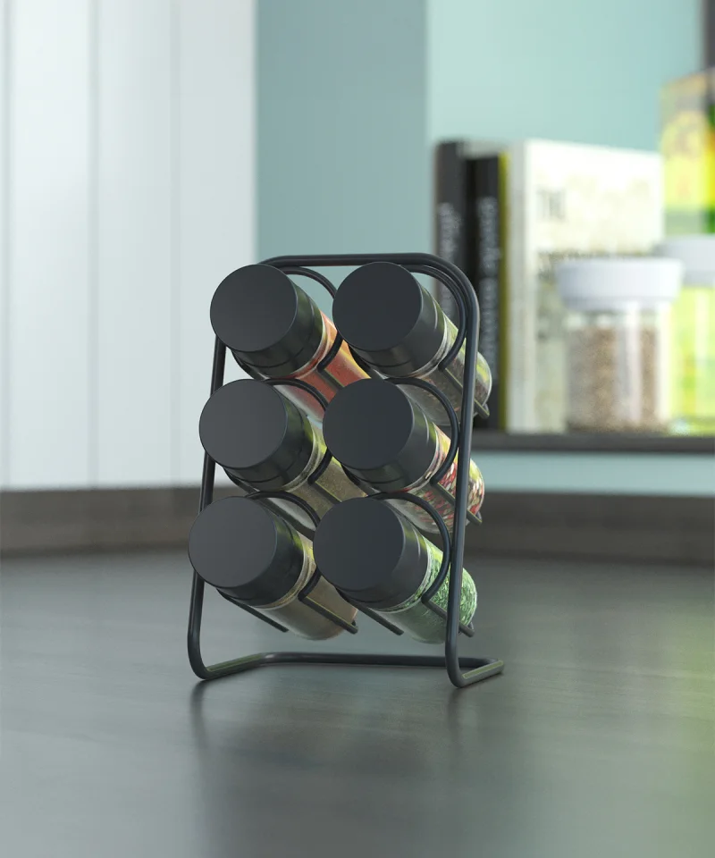 MG028 PISA Wall Spice Rack 6 Jar