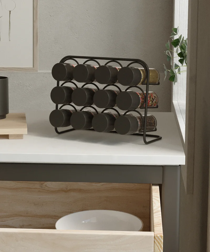 MG027 PISA Wall Spice Rack 12 Jar