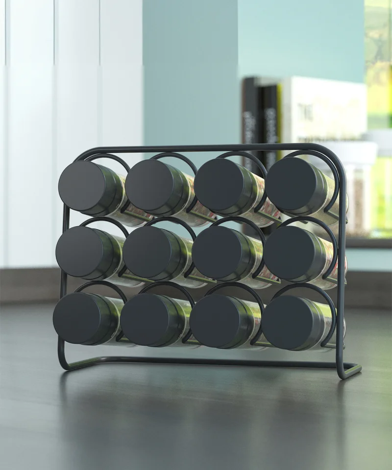 MG027 PISA Wall Spice Rack 12 Jar