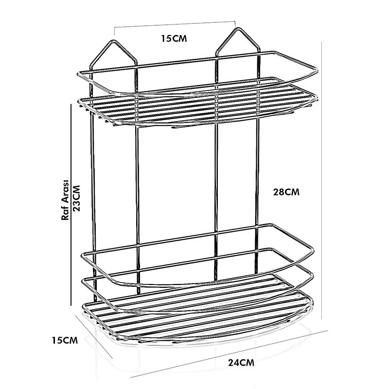 BK008B eco Bath Shelf Two Tiers MATTE BLACK