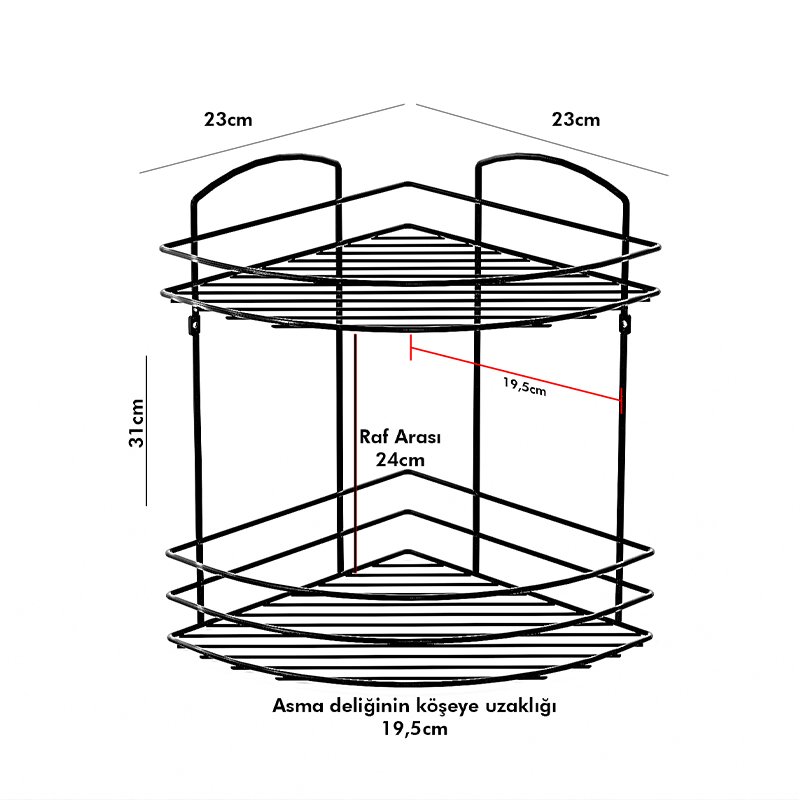 BK032 Bath Corner Shelf Two Tiers