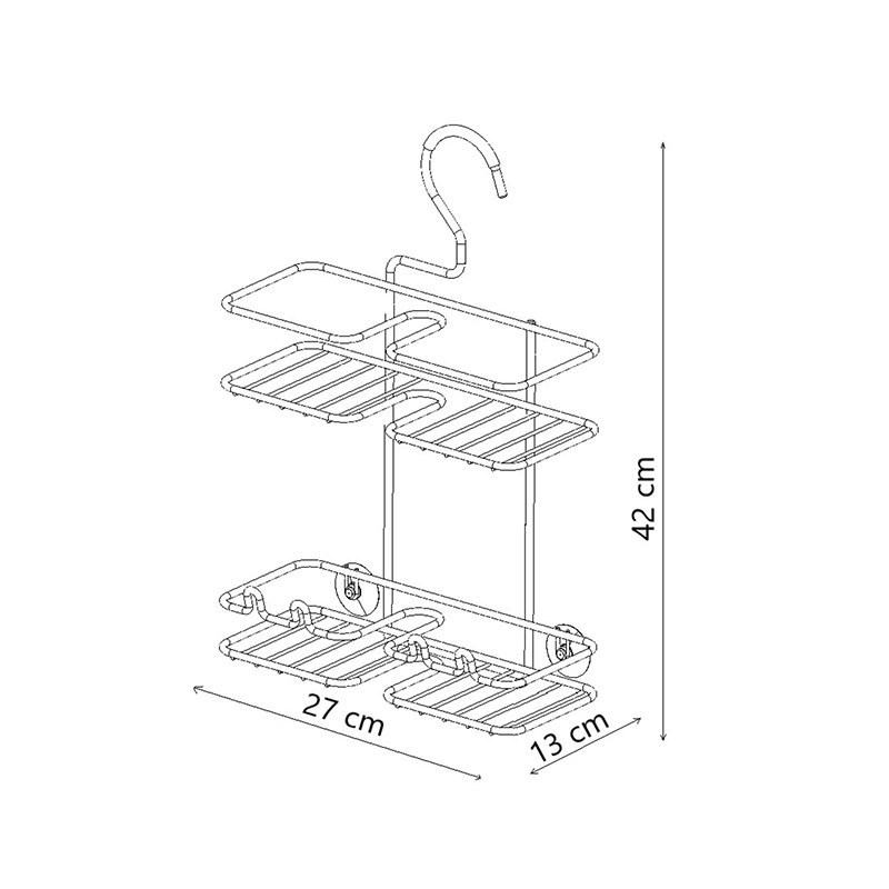 BK067W Two Tiers Bath Corner Shelf White Matte