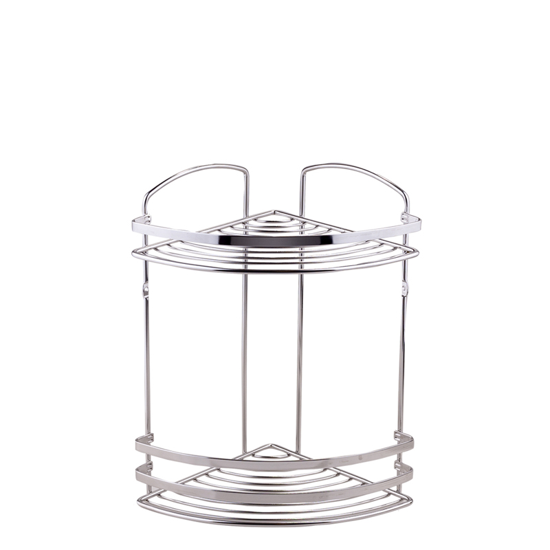 BK082SS Bath Corner Shelf Two Tiers - INOX