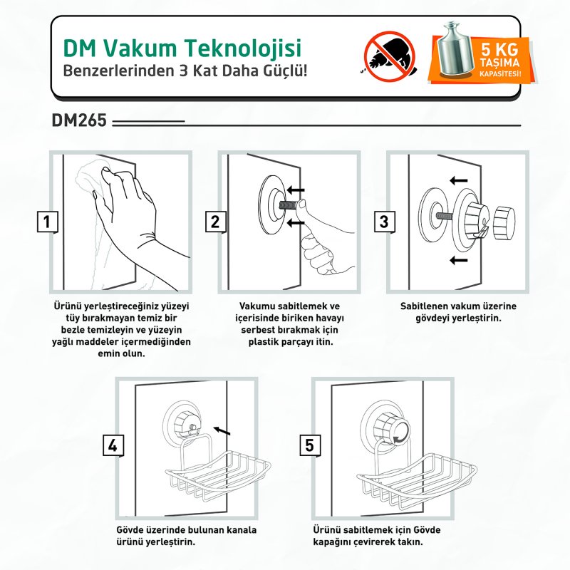 DM173 Wood Design ABS Corner Shelf with Suction Cup