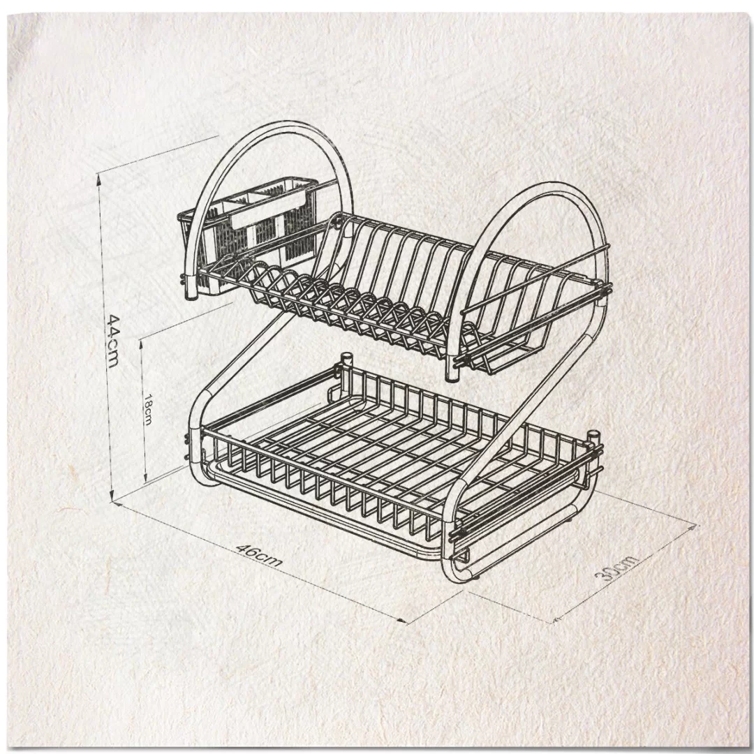 KB018 Dish Drainer FOLDABLE Two Tiers