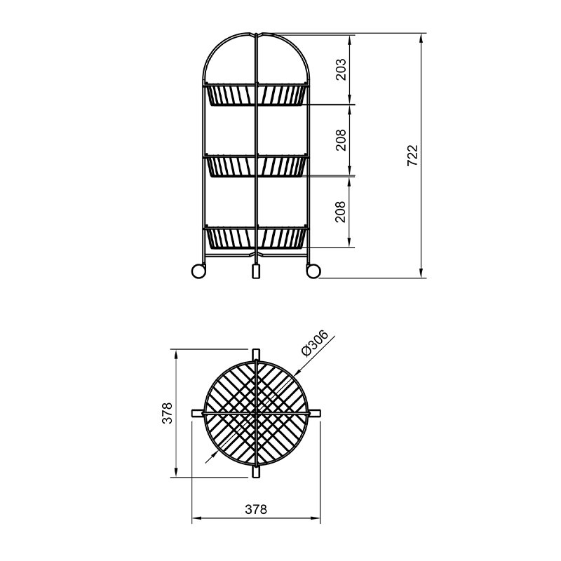 MG001 Basket Three Tiers, Foldable