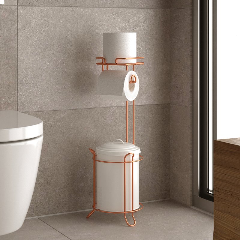 MG095C Toilet Paper Holder Stand with Trash Can