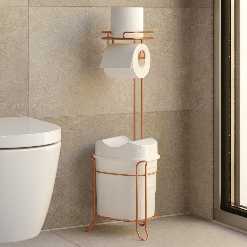 MG098WC Toilet Paper Holder Stand with Dust Bin 5,5 lt Teknotel