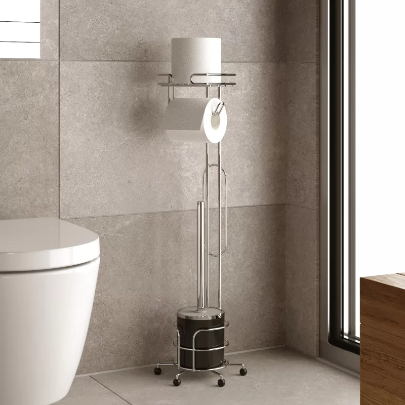 MG096 Toilet Paper Holder Stand with Toilet Brush