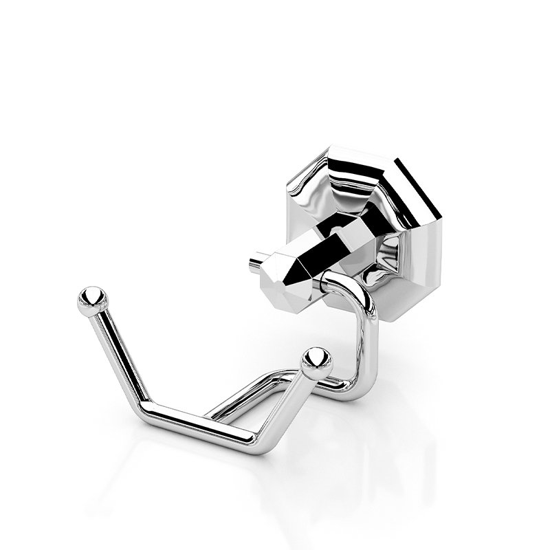 MG236P Towel Holder 2 Hooks Chrome - PETEK Line