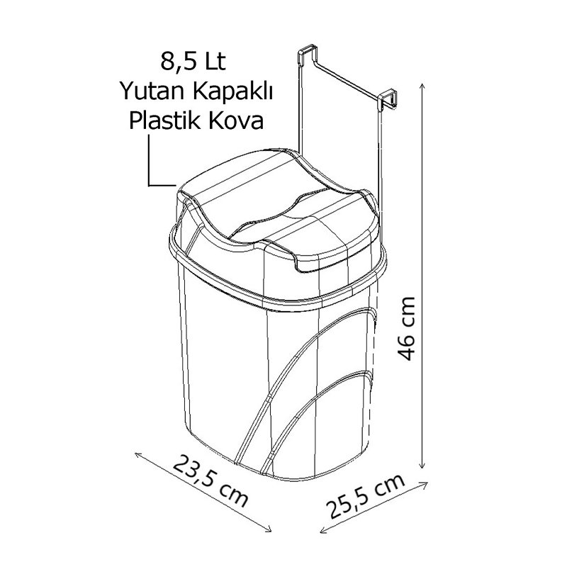 SF008GK Hanging Garbage Bucket 8.5 Lt