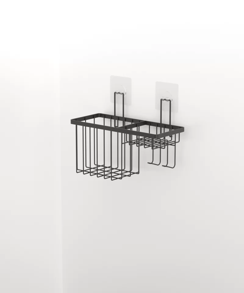 ST309 Shower Caddy with Double Hooks & Self Adhesive Sticker