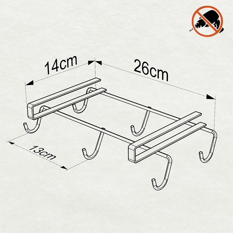 SF273W Mug Holder Under Shelf