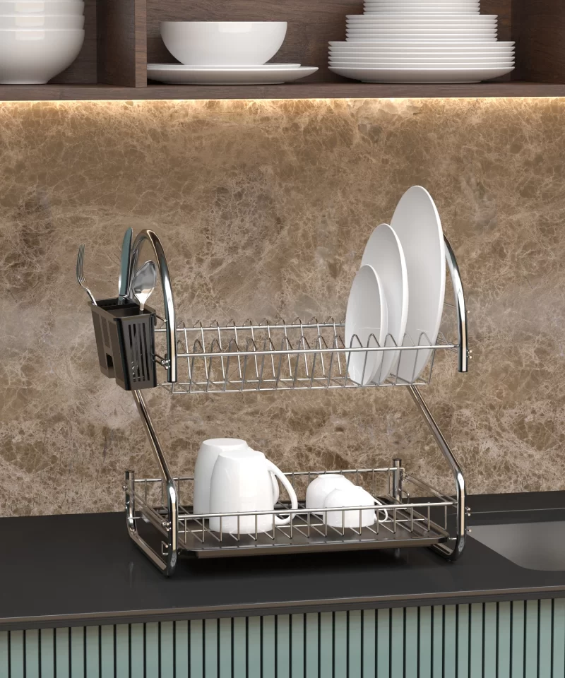 KB018 Dish Drainer FOLDABLE Two Tiers