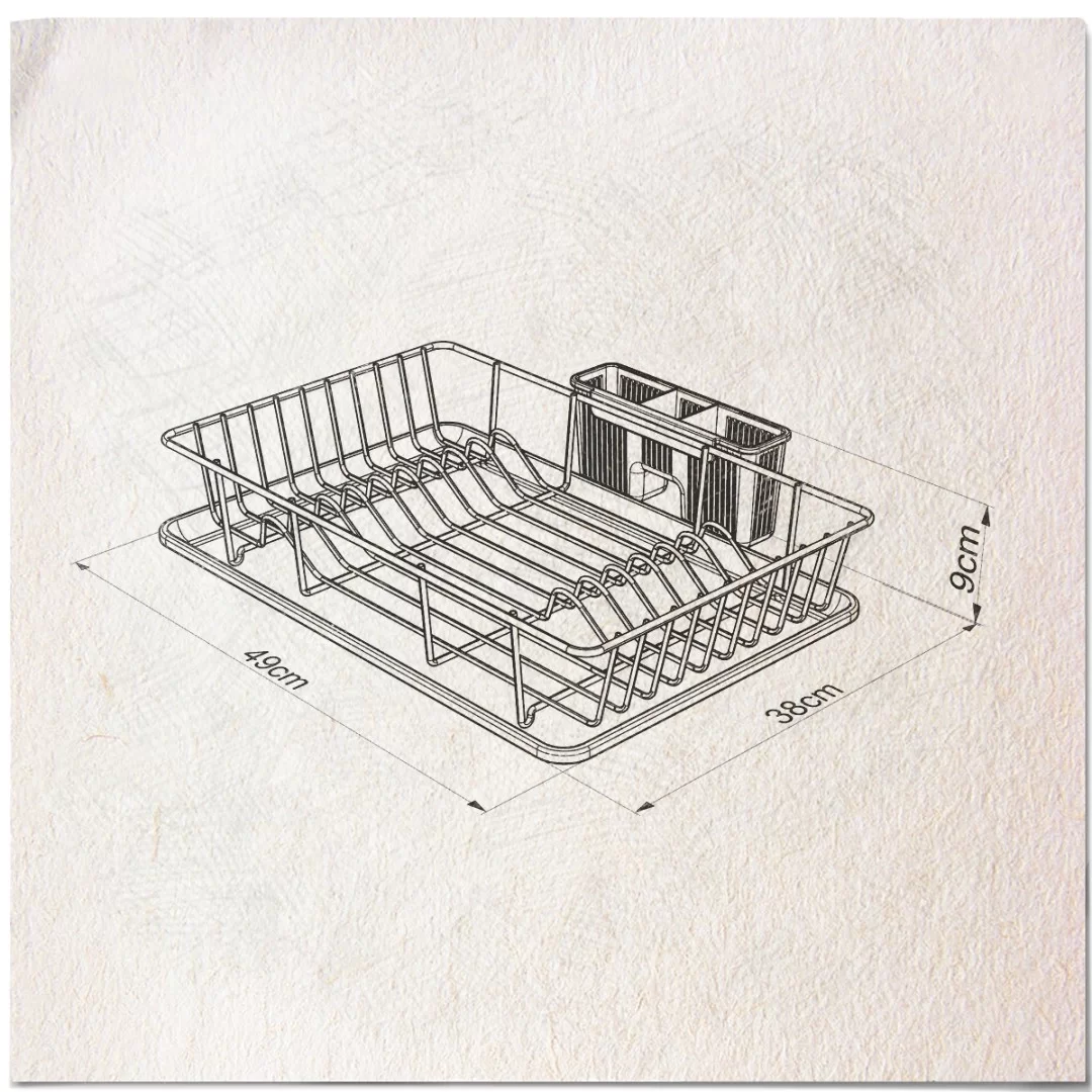 KB003 Dish Drainer with Cutlery and Tray