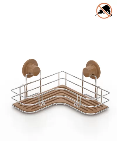 DM178 Wood Design ABS Corner Shelf with Suction Cup