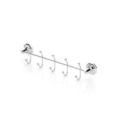 MG695P Five Hook Rack - PETEK Line CHROME