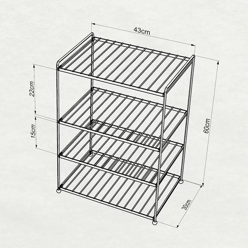 EG206 Foldable Shoe Boot Trainer Towel Rack Storage Shelf Organiser Stand 4 Tier