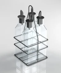 MG023 Quattro Glass Sauce Bottle with Stand