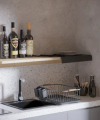 KB088 Dish Drainer with Wood Handles & Drainage