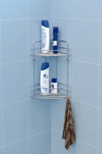 BK052H Bath Corner Shelf 2 Tier with Hook