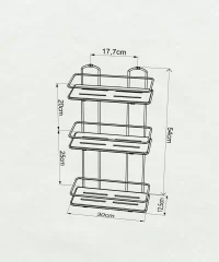 BK077W Bath Shelf 3 Tier with Wood Design ABS