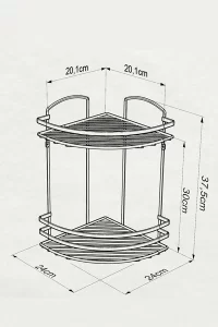 LM008 Bath Corner Shelf 2 Tiers
