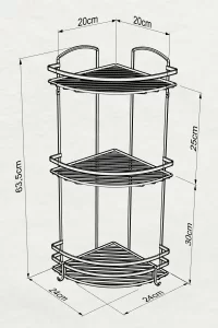LM009 Bath Corner Shelf 3 Tiers