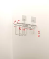 ST309 Shower Caddy with Double Hooks & Self Adhesive Sticker
